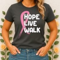 Hope Live Walk Breast Cancer Awareness Women's T-Shirt thumb 2