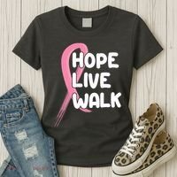 Hope Live Walk Breast Cancer Awareness Women's T-Shirt thumb 3