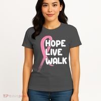 Hope Live Walk Breast Cancer Awareness Women's T-Shirt thumb 4