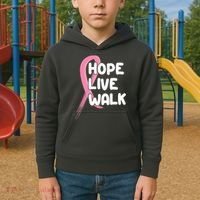 Hope Live Walk Breast Cancer Awareness Kids Hoodie thumb 2