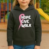 Hope Live Walk Breast Cancer Awareness Kids Hoodie thumb 3