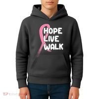 Hope Live Walk Breast Cancer Awareness Kids Hoodie thumb 4