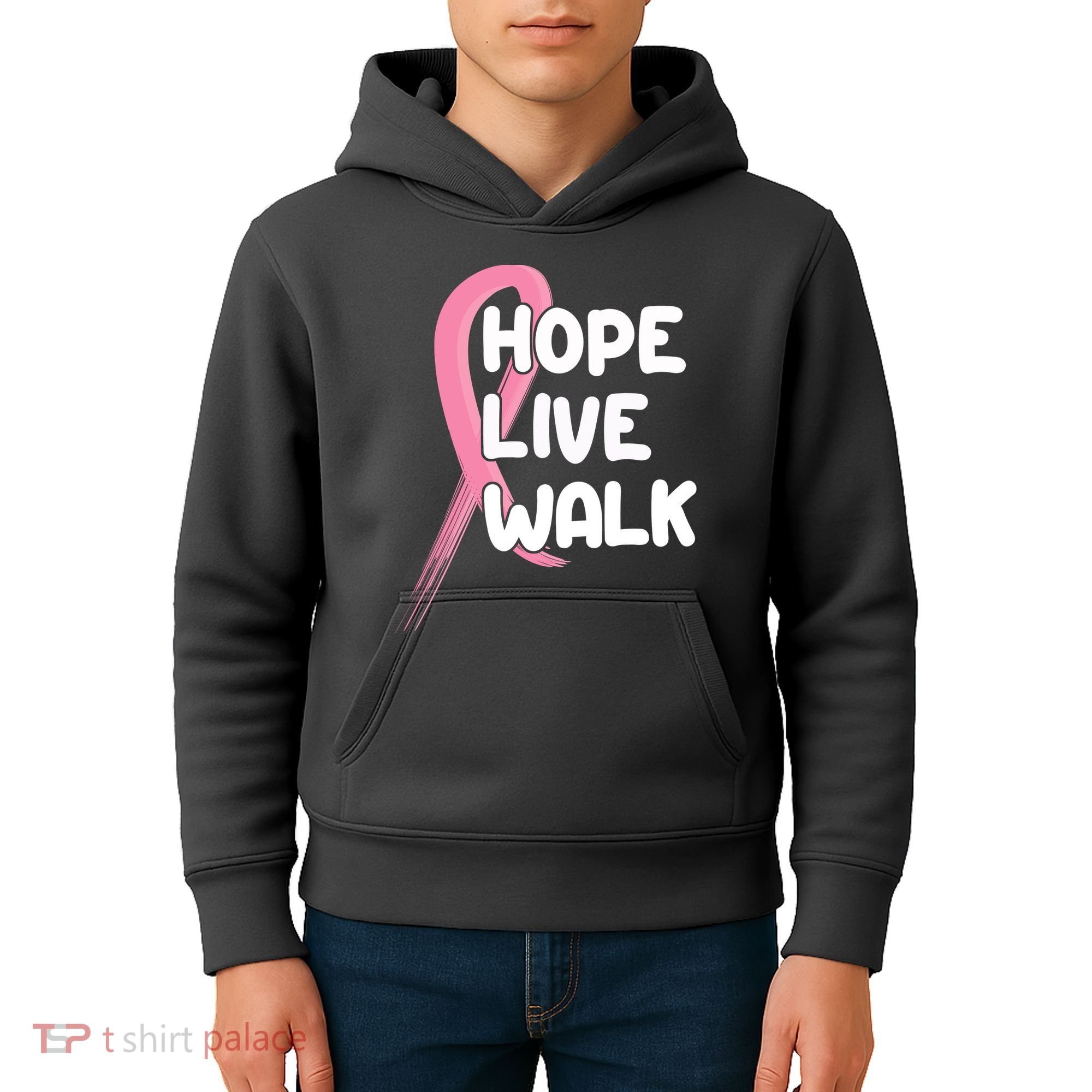 Hope Live Walk Breast Cancer Awareness Kids Hoodie
