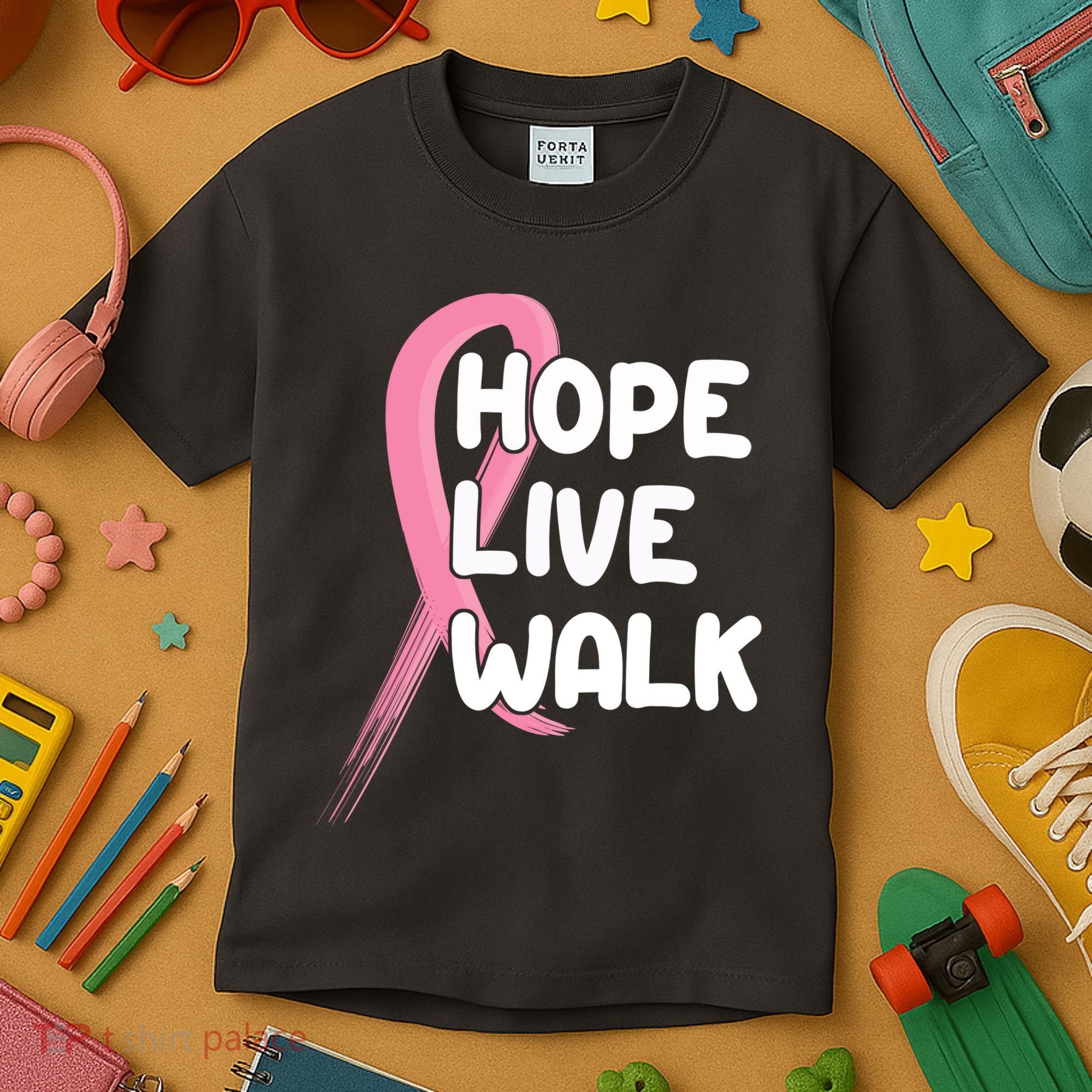 Hope Live Walk Breast Cancer Awareness Kids T-Shirt