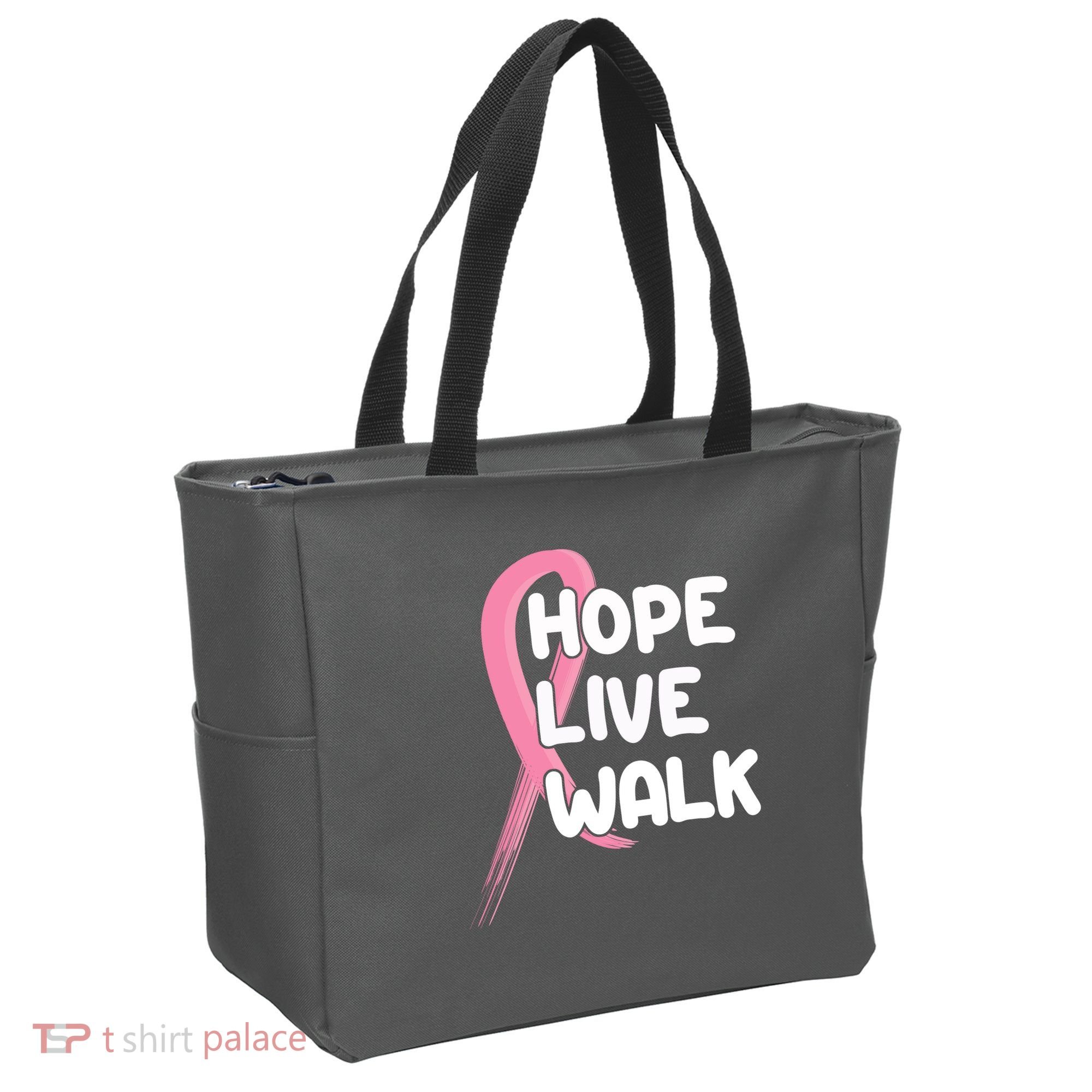 Hope Live Walk Breast Cancer Awareness Tote Bag