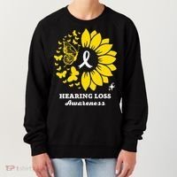 Hearing Loss Warrior Awareness Sunflower Women's Sweatshirt thumb 0