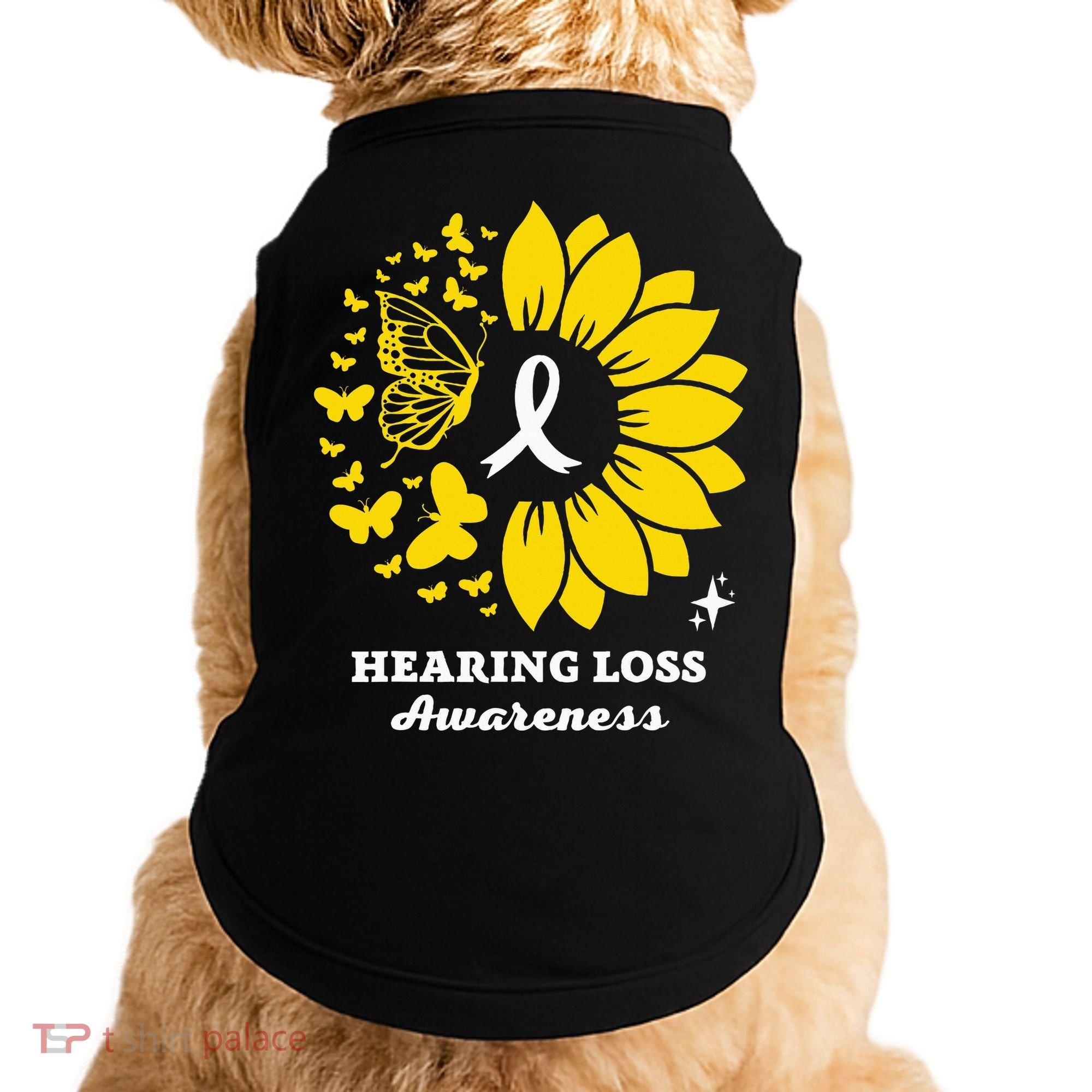 Hearing Loss Warrior Awareness Sunflower Doggie Tank