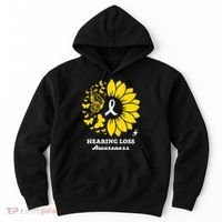 Hearing Loss Warrior Awareness Sunflower Hoodie thumb 0