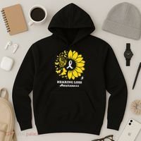 Hearing Loss Warrior Awareness Sunflower Hoodie thumb 3