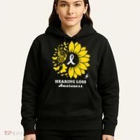 Hearing Loss Warrior Awareness Sunflower Hoodie thumb 5