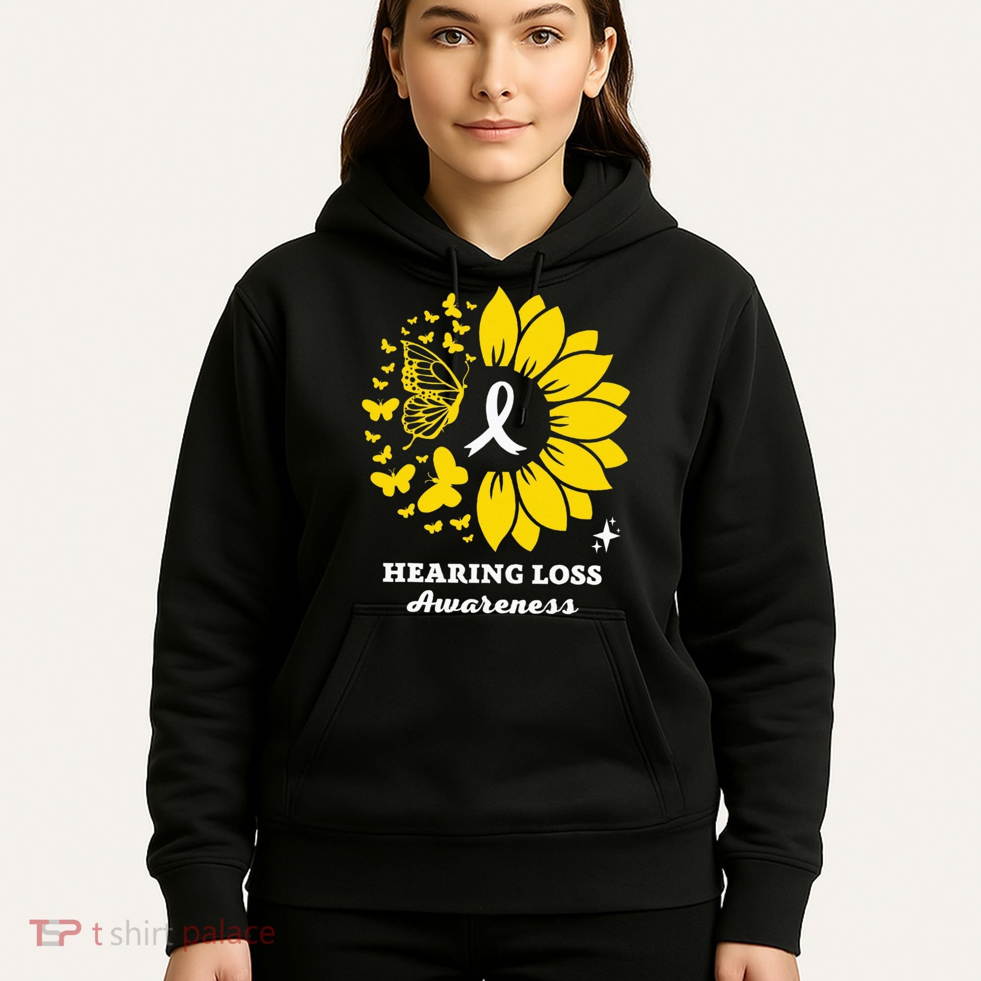 Hearing Loss Warrior Awareness Sunflower Hoodie