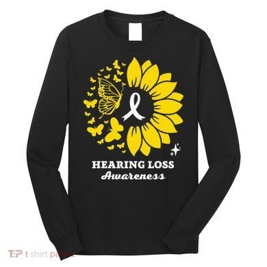 Hearing Loss Warrior Awareness Sunflower Long Sleeve Shirt