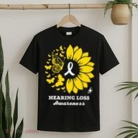Hearing Loss Warrior Awareness Sunflower T-Shirt thumb 2