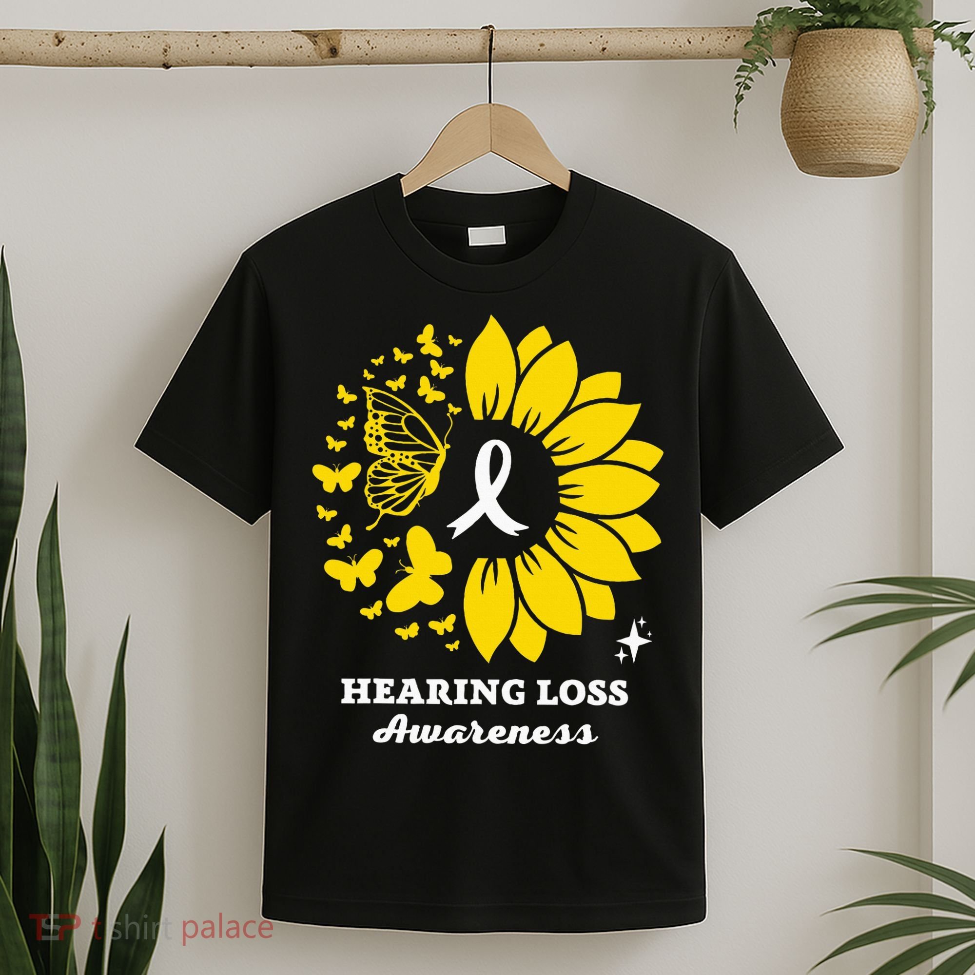 Hearing Loss Warrior Awareness Sunflower T-Shirt