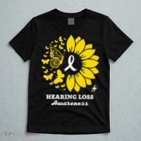 Hearing Loss Warrior Awareness Sunflower T-Shirt thumb 5