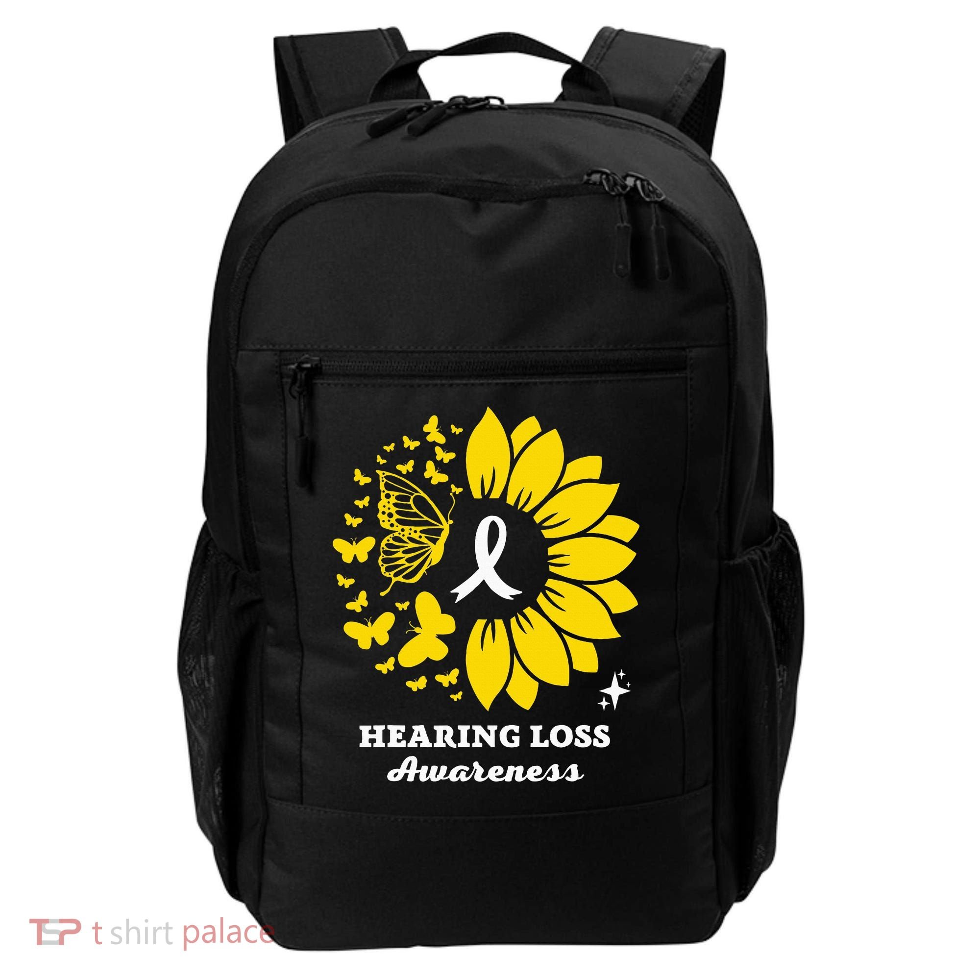 Hearing Loss Warrior Awareness Sunflower Backpack