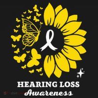 Hearing Loss Warrior Awareness Sunflower Button thumb 1