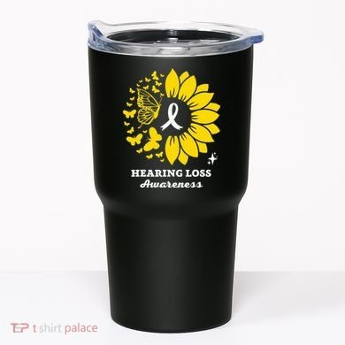 Hearing Loss Warrior Awareness Sunflower Tumbler