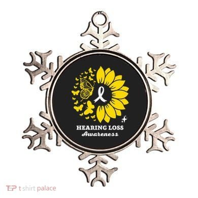 Hearing Loss Warrior Awareness Sunflower Ornament