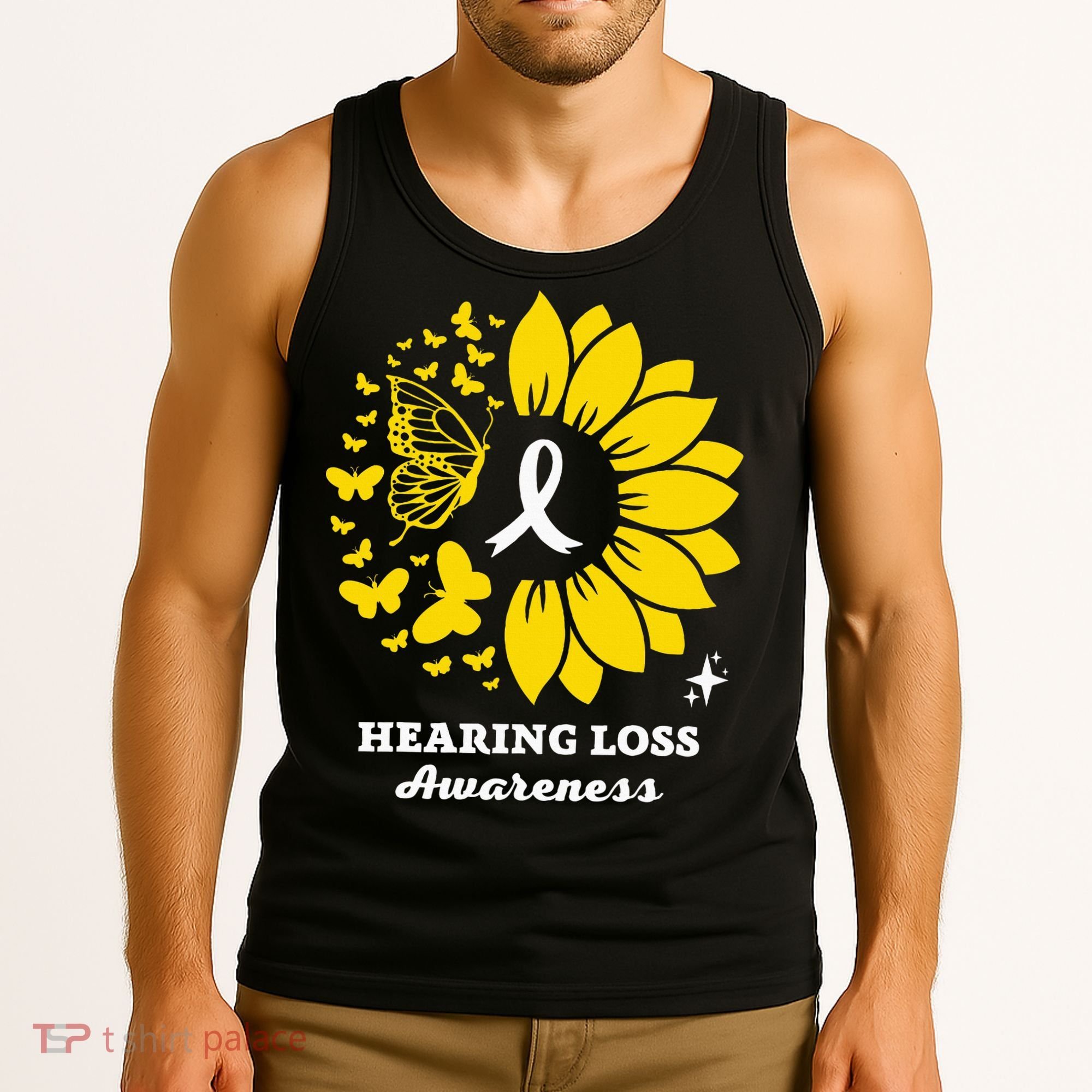 Hearing Loss Warrior Awareness Sunflower Tank Top