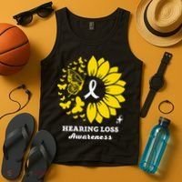 Hearing Loss Warrior Awareness Sunflower Tank Top thumb 4