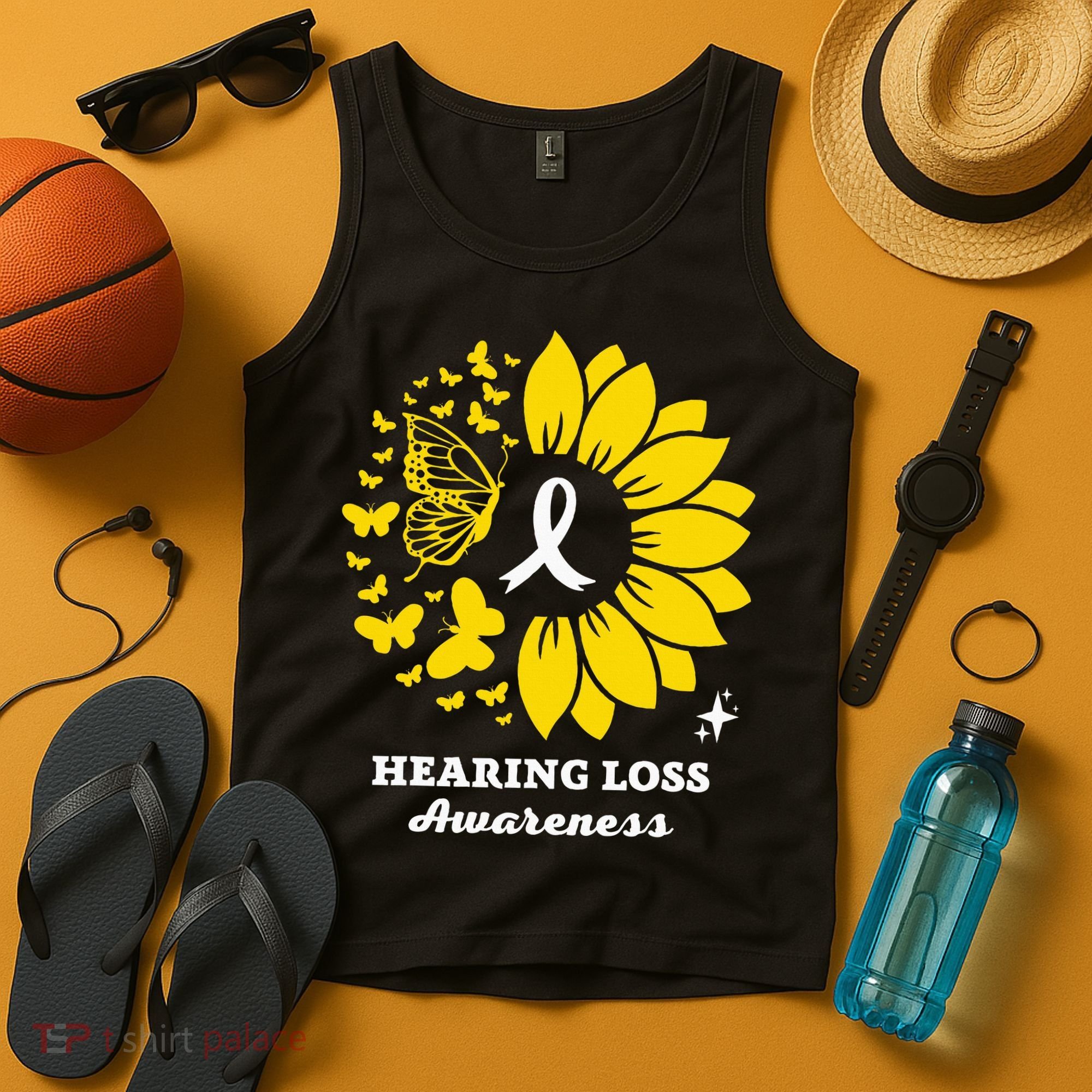 Hearing Loss Warrior Awareness Sunflower Tank Top