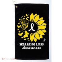 Hearing Loss Warrior Awareness Sunflower Golf Towel thumb 0