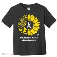 Hearing Loss Warrior Awareness Sunflower Toddler T-Shirt thumb 0