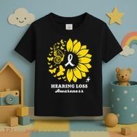 Hearing Loss Warrior Awareness Sunflower Toddler T-Shirt thumb 3
