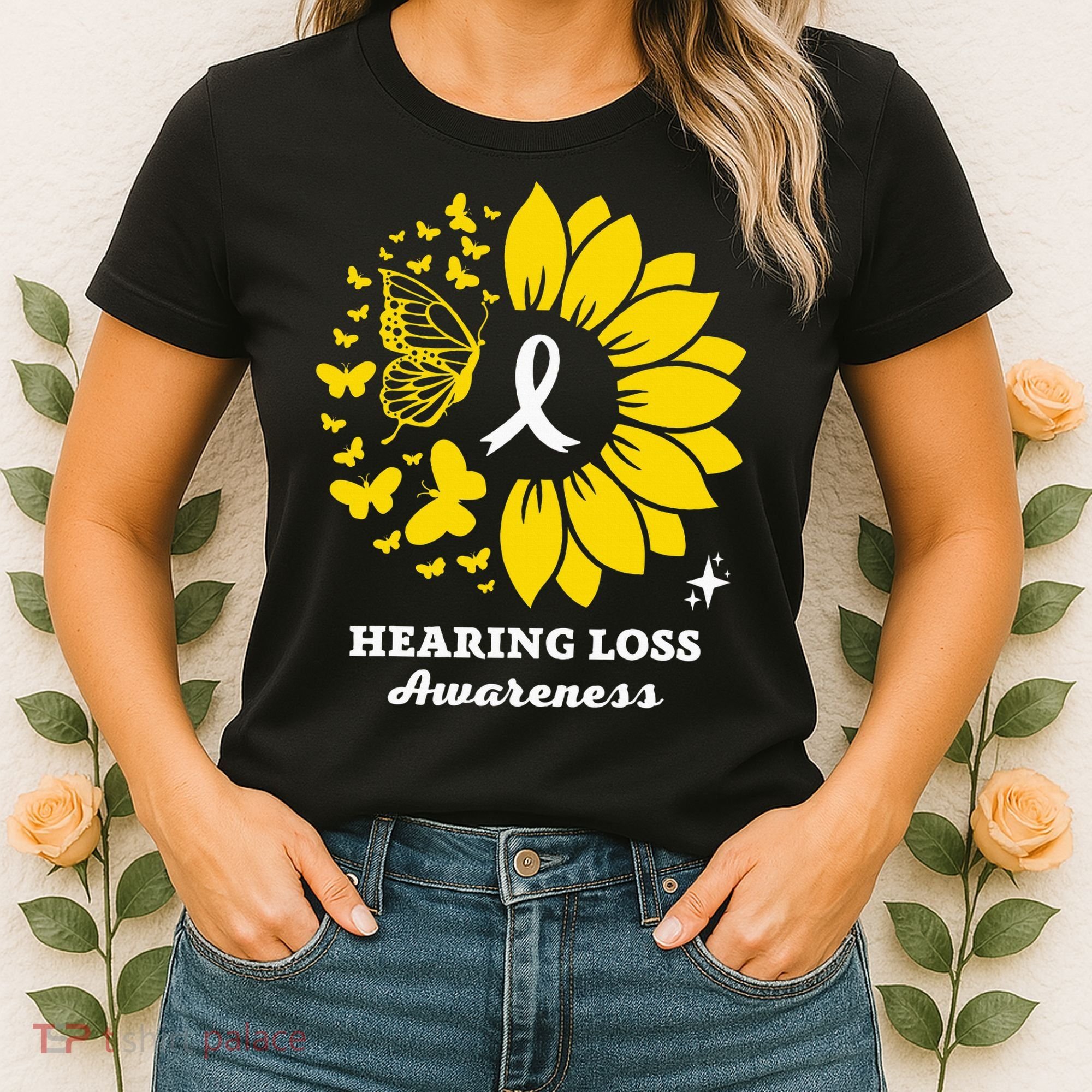 Hearing Loss Warrior Awareness Sunflower Women's T-Shirt