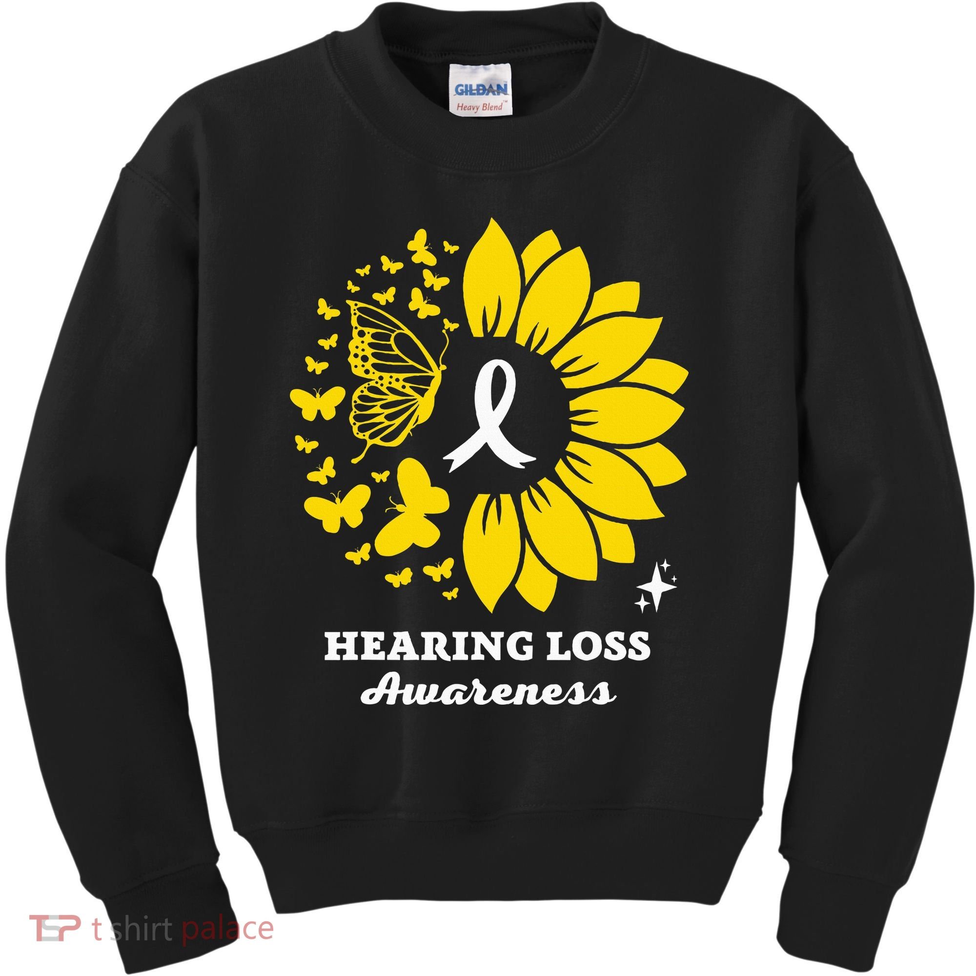 Hearing Loss Warrior Awareness Sunflower Kids Sweatshirt