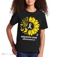 Hearing Loss Warrior Awareness Sunflower Kids T-Shirt thumb 2