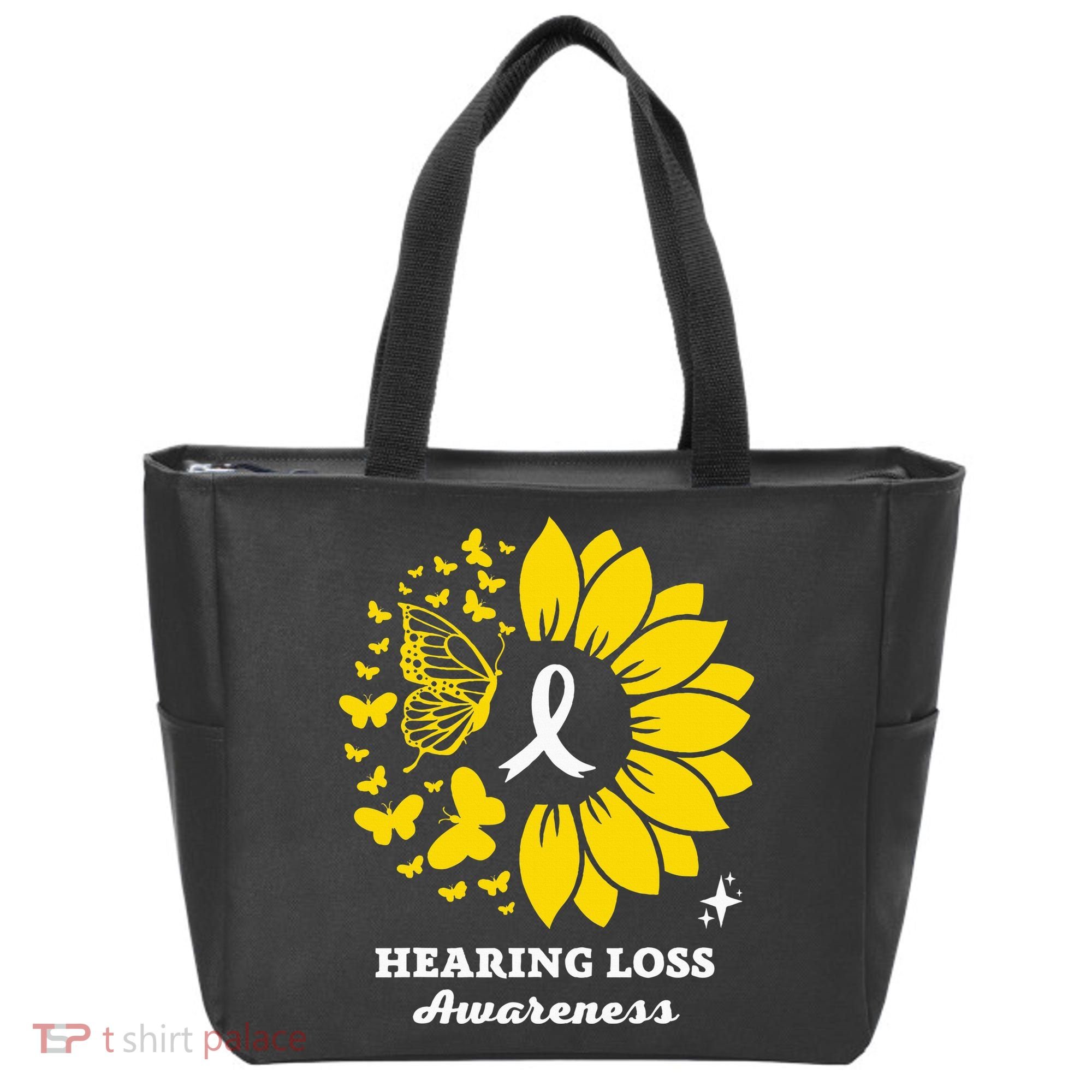 Hearing Loss Warrior Awareness Sunflower Tote Bag