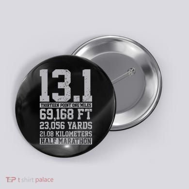 Half Marathon 131 Miles Running Runner Button