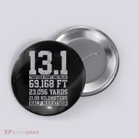 Half Marathon 131 Miles Running Runner Button thumb 0