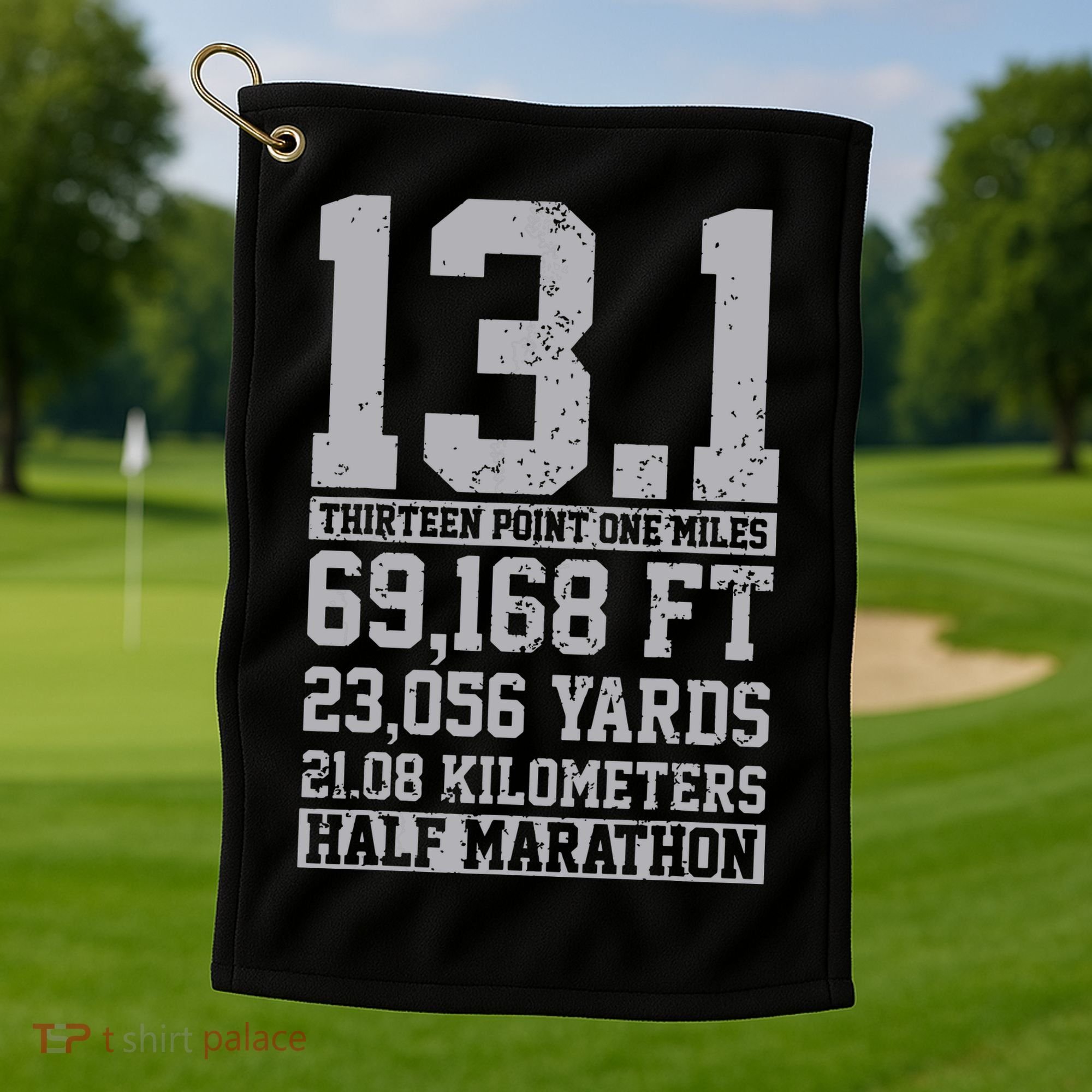 Half Marathon 131 Miles Running Runner Golf Towel
