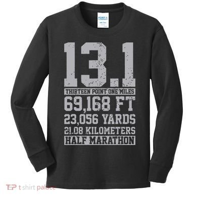 Half Marathon 131 Miles Running Runner Kids Long Sleeve Shirt