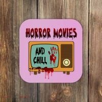 Horror Movies And Chill Scary Coaster thumb 0