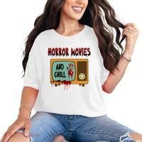 Horror Movies And Chill Scary Comfort Colors T-Shirt thumb 0