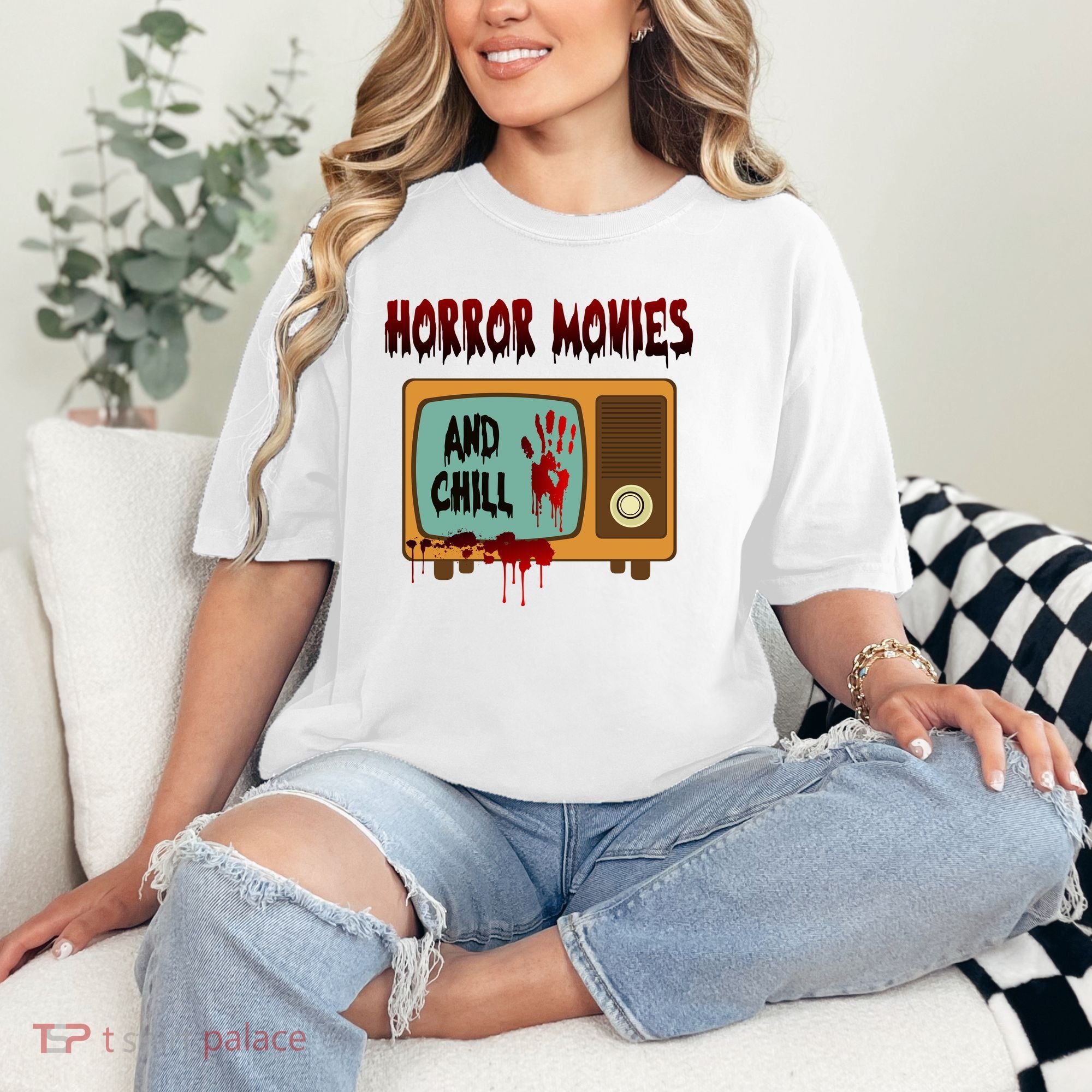 Horror Movies And Chill Scary Comfort Colors T-Shirt