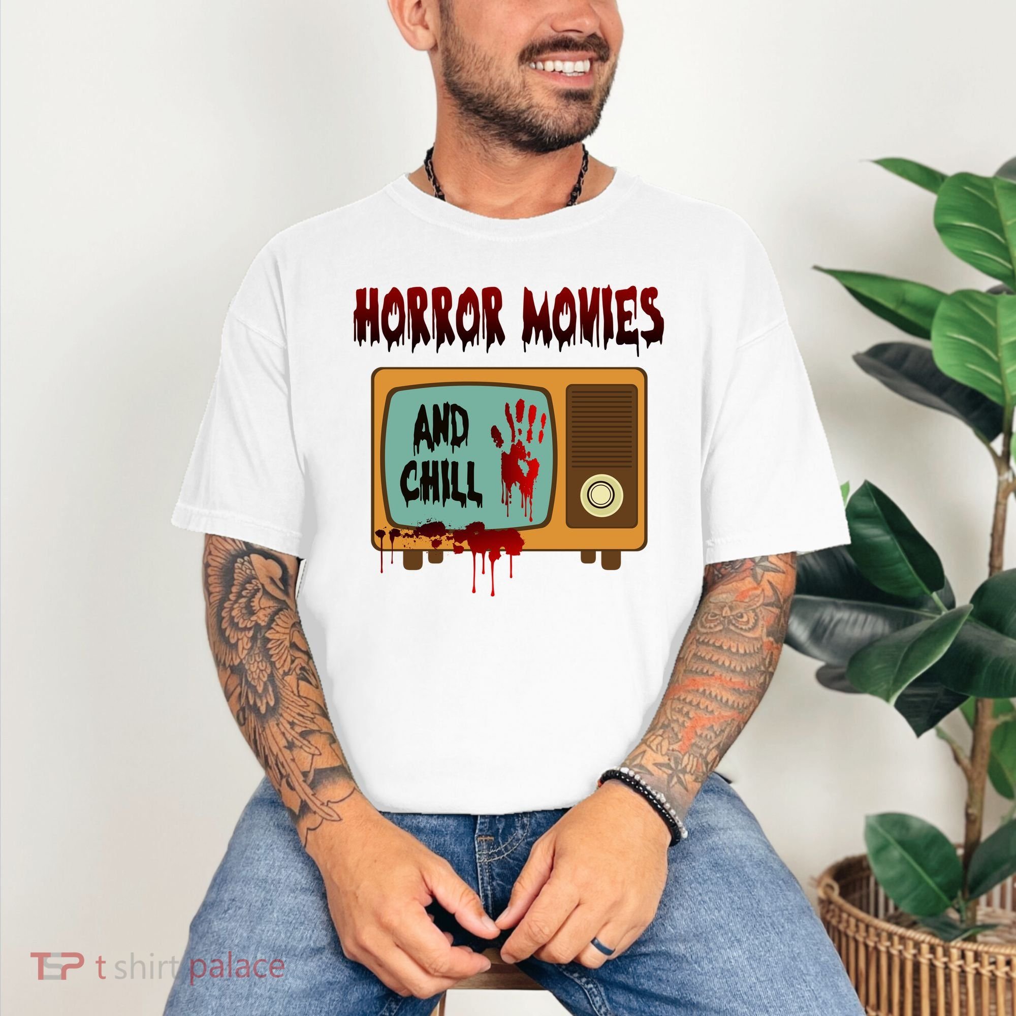 Horror Movies And Chill Scary Comfort Colors T-Shirt
