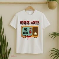 Horror Movies And Chill Scary T-Shirt thumb 2