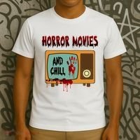 Horror Movies And Chill Scary T-Shirt thumb 3