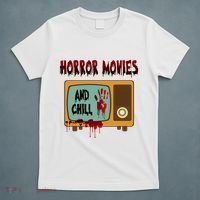 Horror Movies And Chill Scary T-Shirt thumb 5