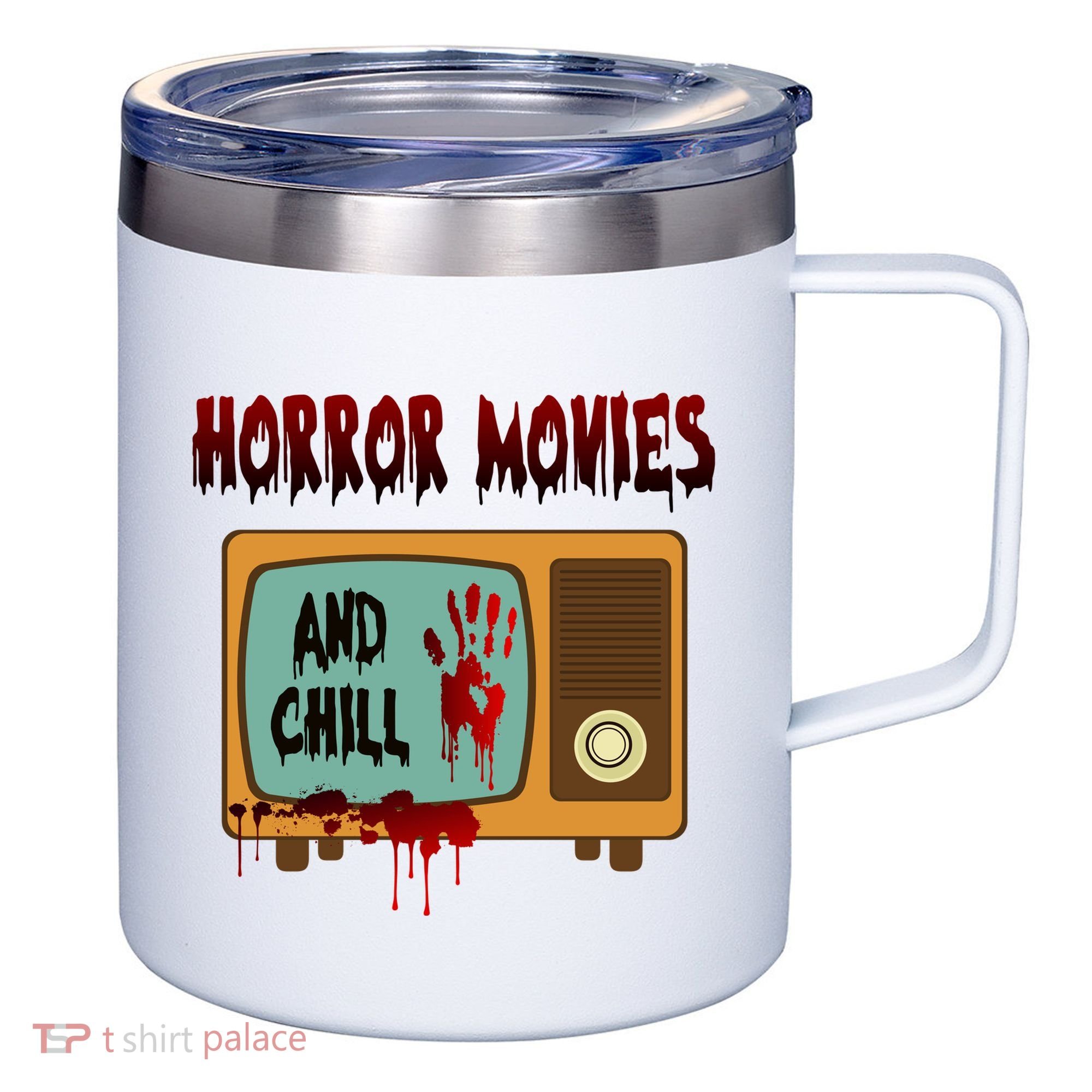 Horror Movies And Chill Scary 12oz Stainless Steel Coffee Mug