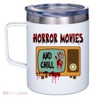 Horror Movies And Chill Scary 12oz Stainless Steel Coffee Mug thumb 2
