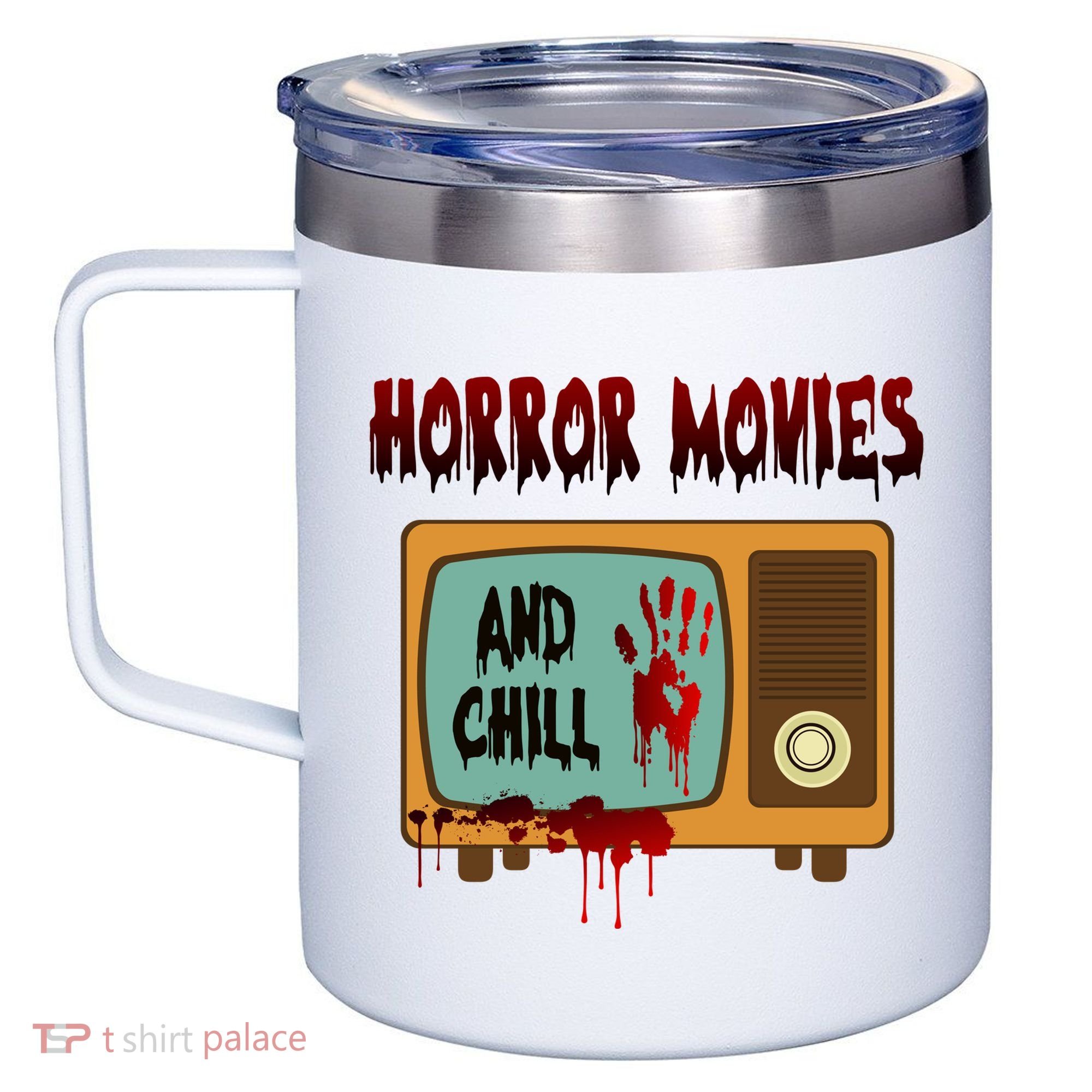 Horror Movies And Chill Scary 12oz Stainless Steel Coffee Mug