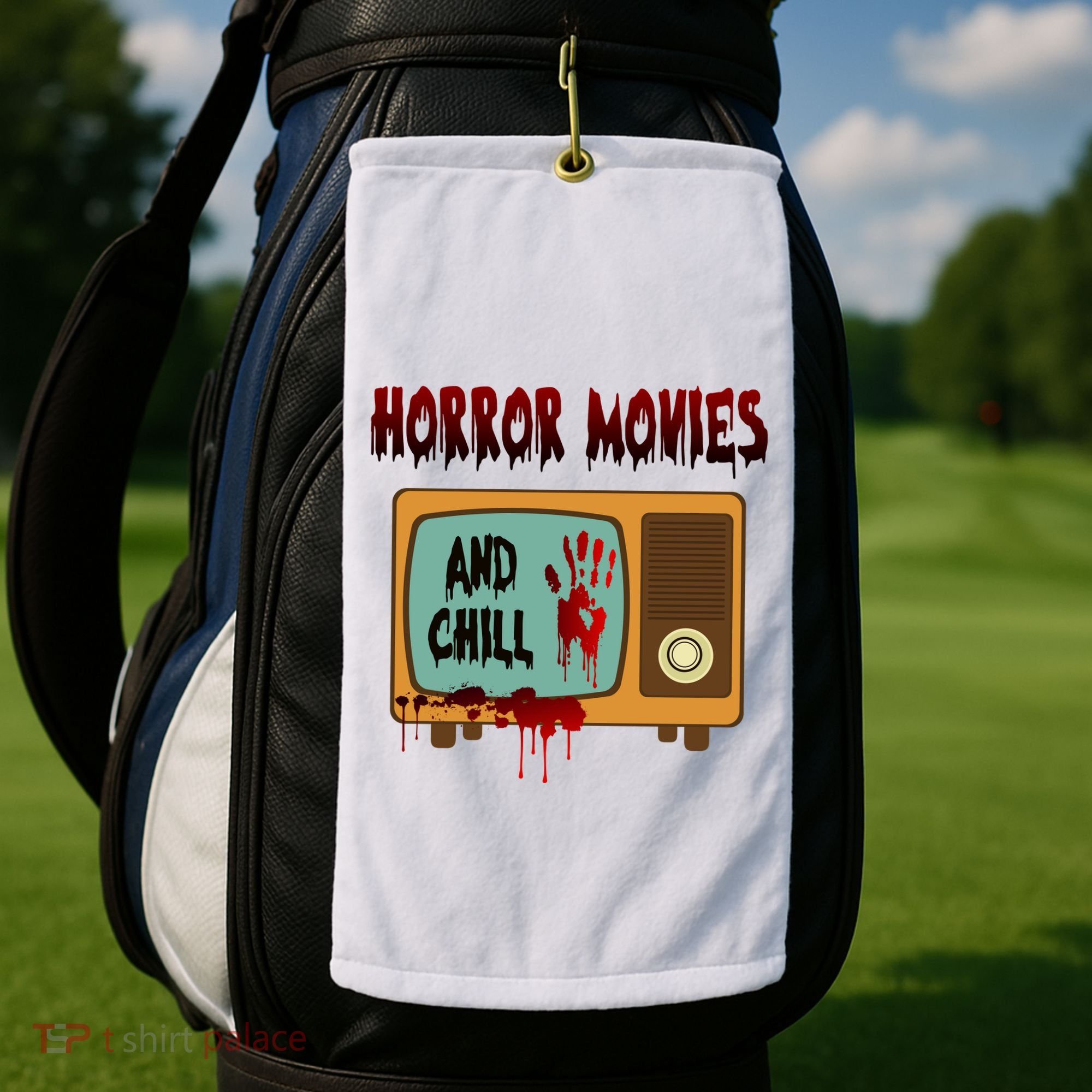 Horror Movies And Chill Scary Golf Towel
