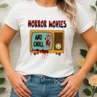Horror Movies And Chill Scary Women's T-Shirt thumb 2