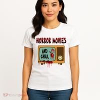 Horror Movies And Chill Scary Women's T-Shirt thumb 4